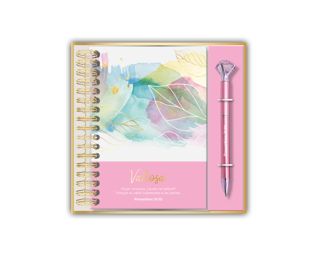 Set Libreta y Bolígrafo Diamante | Valiosa | Mujer Virtuosa