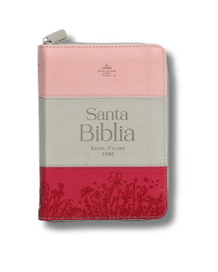 Biblia Reina Valera 1960 | Compacta, Trivilor (Rosa, Gris, Fushia) con Cierre e Indice