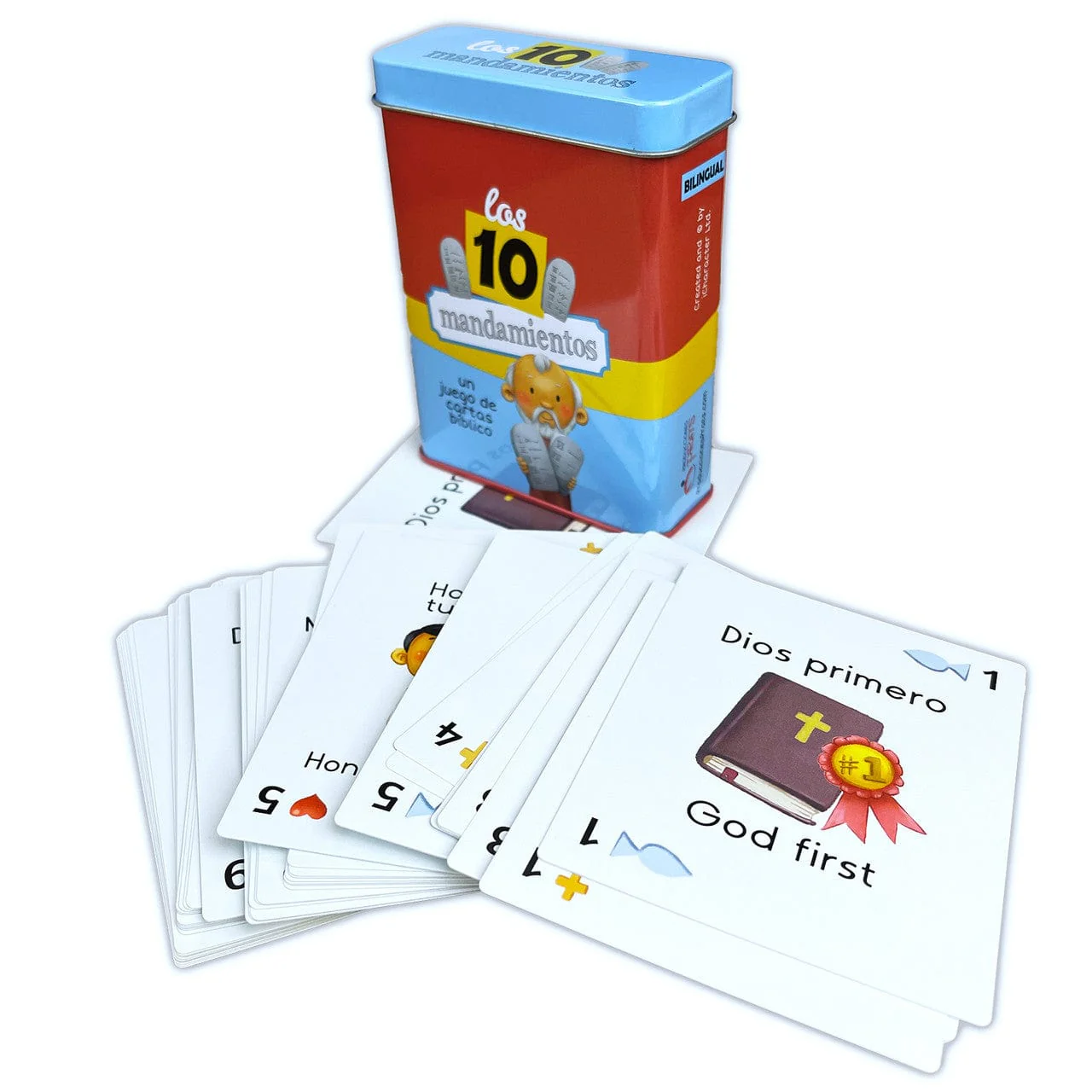 Los diez mandamientos; juego de cartas